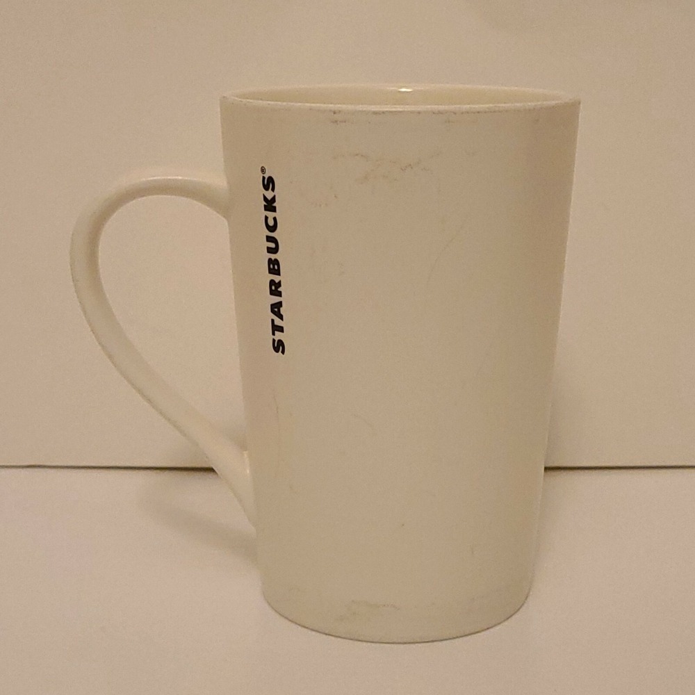 Starbucks 12 TALL Coffee Tea Beverage Mug 12oz 2011 White Ceramic Good Conditio